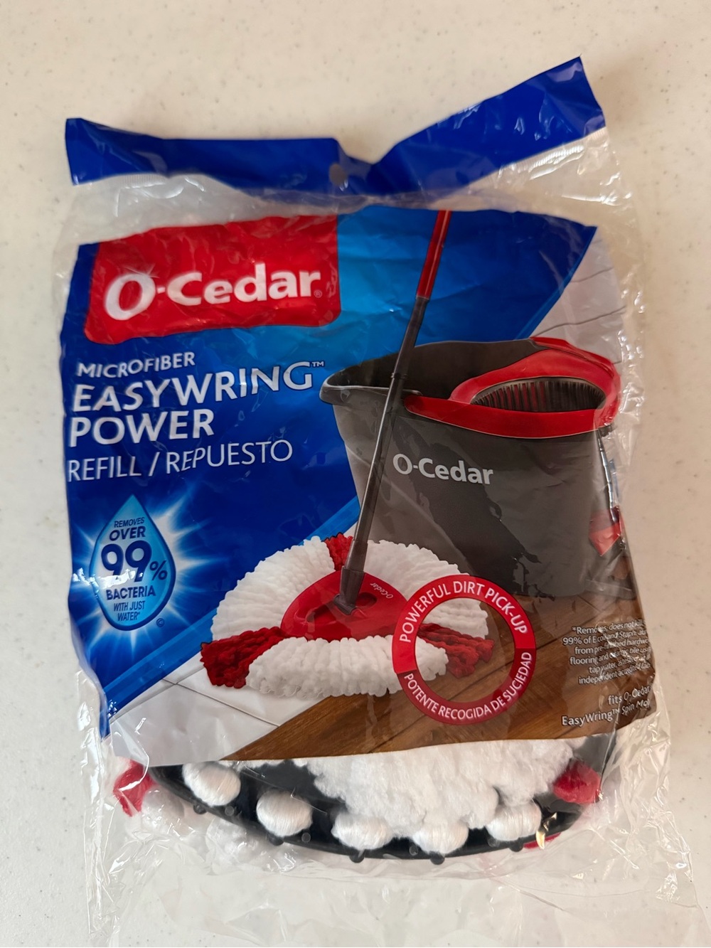 EasyWring Power Microfiber Mop Refill - White & Red